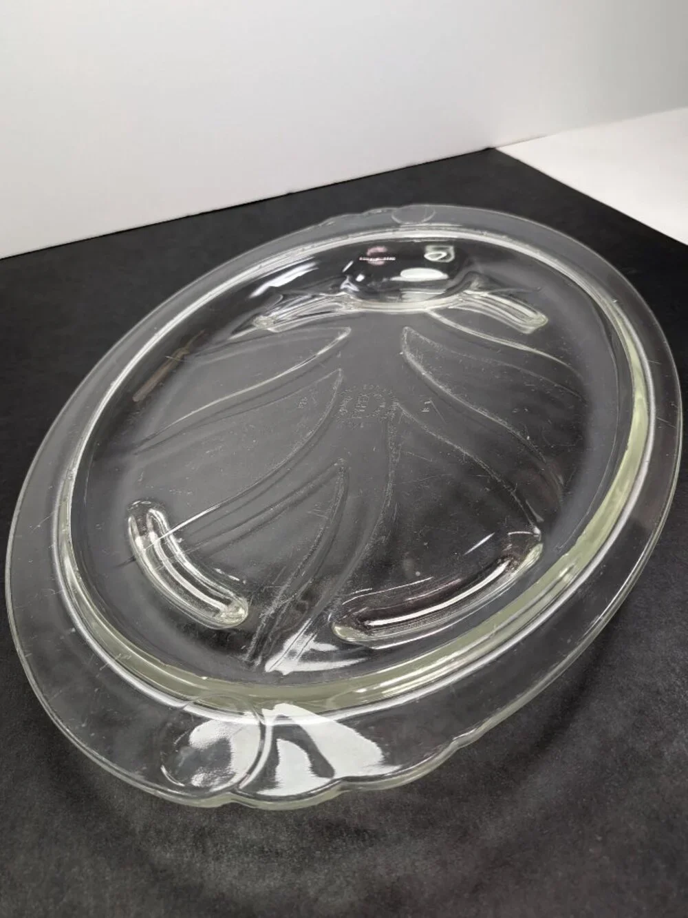 Vintage Pyrex 815 Clear Glass Tree of Life Meat Platter 14.5